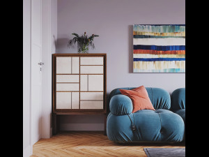 livingroom and kitchen interior scene 3D Модель
