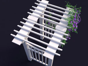 garden arch 01 with clematis 3D Model