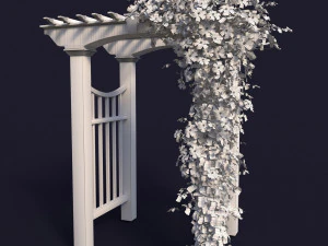 garden arch 01 with clematis 3D Model