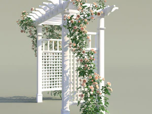garden arch 02 climbing peony rose 3D Model