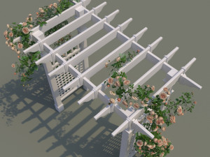 garden arch 02 climbing peony rose 3D 模型