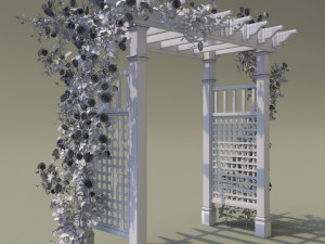 garden arch 02 climbing peony rose 3D 模型