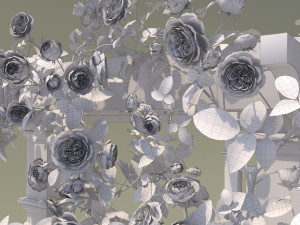 garden arch 02 climbing peony rose 3D 模型