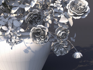 rose bush in the pot 1 3Dモデル