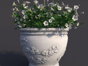 rose bush in the pot 2 3D Model