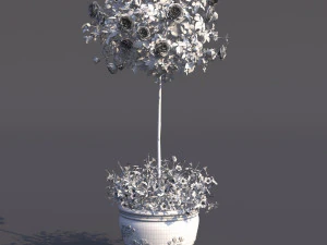rose bush in the pot 2 3D Model