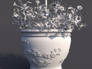 rose bush in the pot 2 Model 3D