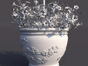rose bush in the pot 2 3D Model