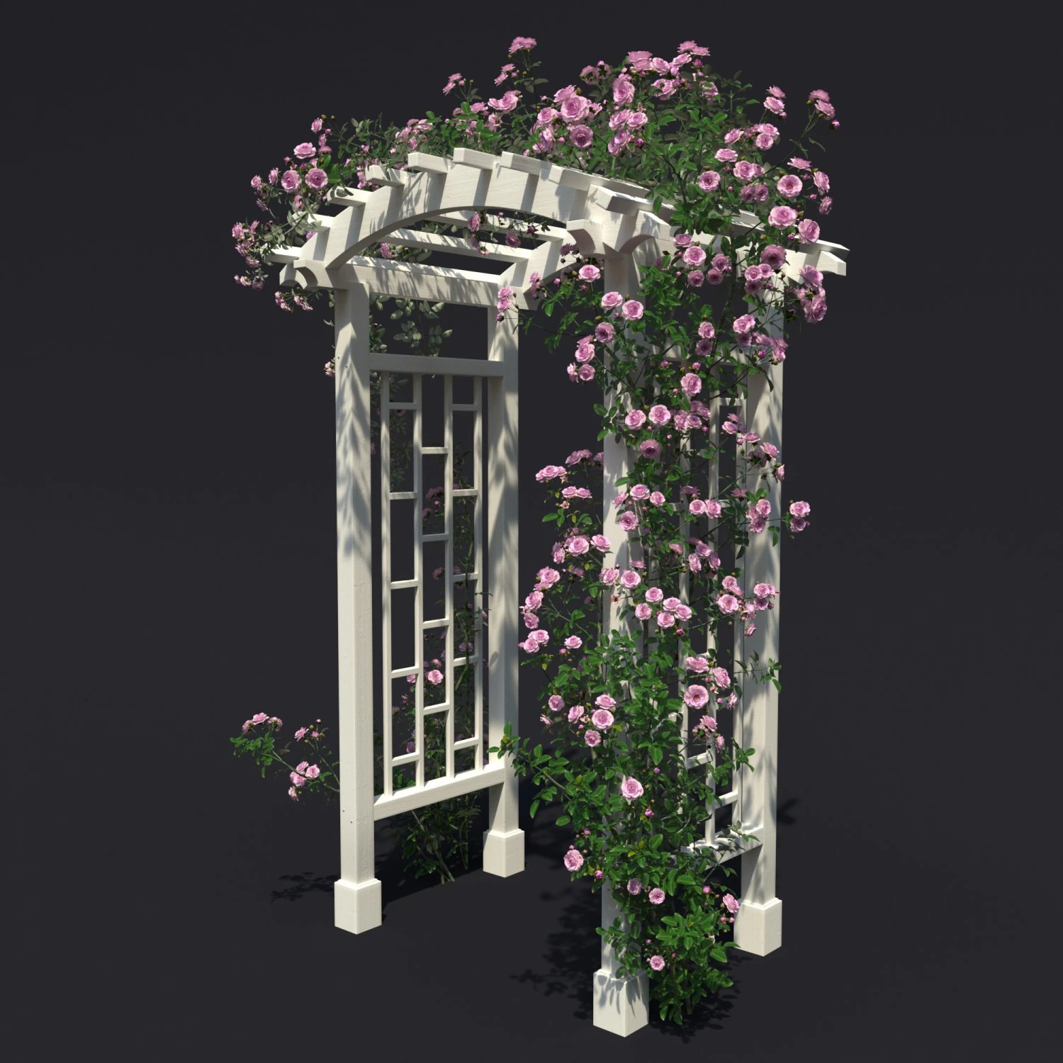 garden arch n2 with roses 3D Model .c4d .max .obj .3ds .fbx .stl .blend