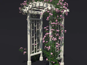 장미가 있는 정원 아치 N2 3D 모델