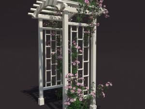 garden arch n2 with roses Modelo 3D