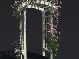 garden arch n2 with roses 3D Model
