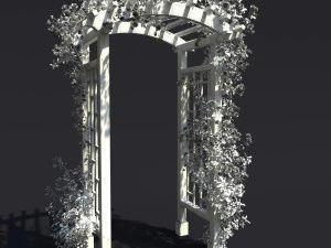 garden arch n2 with roses 3D Model
