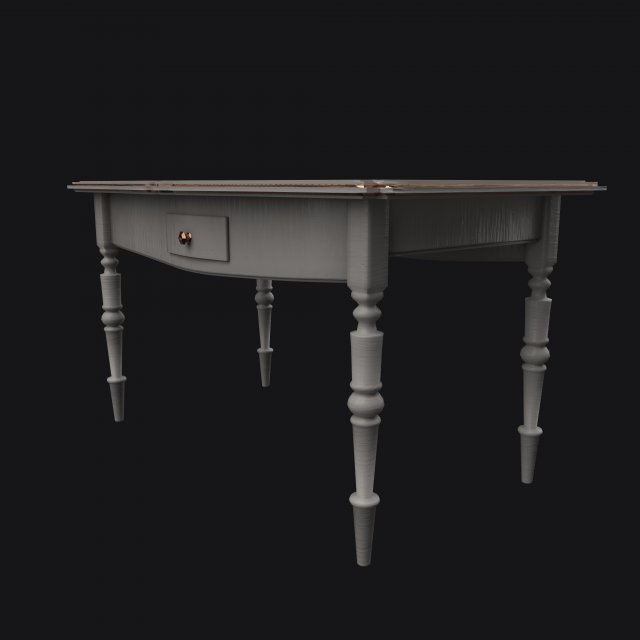 white wooden table 3D Model .c4d .max .obj .3ds .fbx .stl .blend 