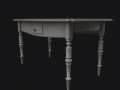 White wooden table 3D-Modell
