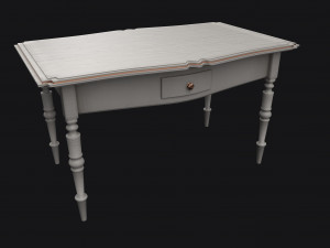 white wooden table 3D Model