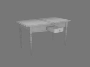 white wooden table 3D Model