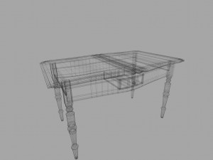 white wooden table 3D Model