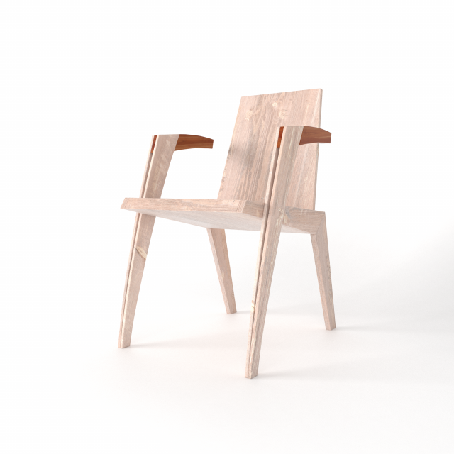 CHAIR WOODLESS PBR 3D Модель .c4d .max .obj .3ds .fbx .stl .blend 
