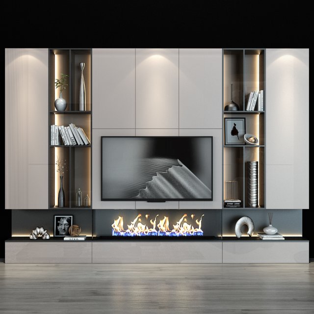tv shelf 124 3D 모델 .c4d .max .obj .3ds .fbx .stl .blend 