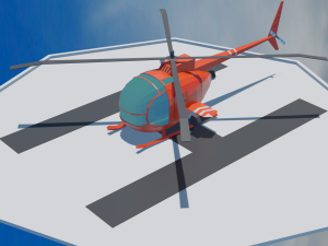 low poly helicopter 3D Model