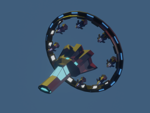 lowpoly starship 3D Model
