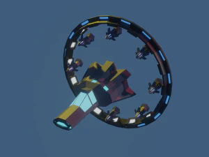 d&uuml;ş&uuml;k poli yıldız gemisi 3D Model