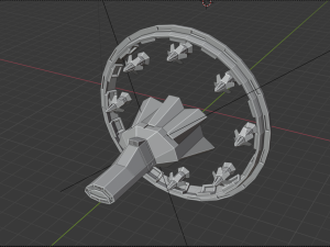 lowpoly starship Model 3D