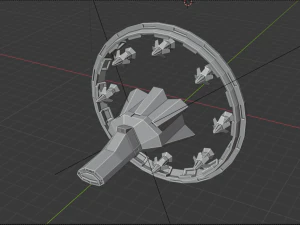 lowpoly starship 3D Model