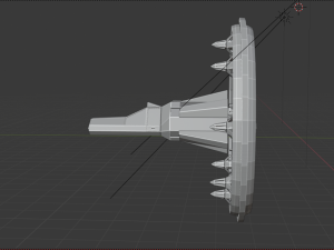 lowpoly starship Model 3D