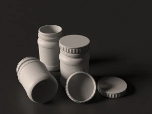 barattolo di plastica per pillole Modello 3D