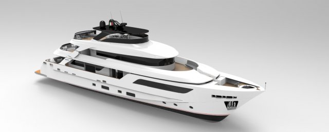 motor yacht 126 feet Modello 3D .c4d .max .obj .3ds .fbx .stl .blend 