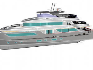motor yacht 126 feet 3D Model