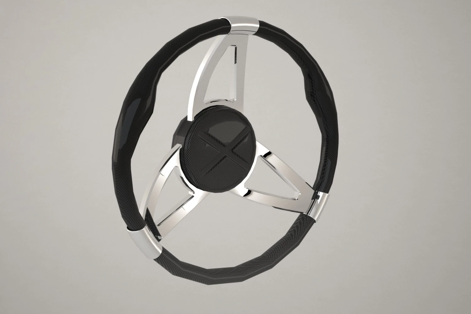 carbon steering wheel 3D Model .c4d .max .obj .3ds .fbx .stl .blend