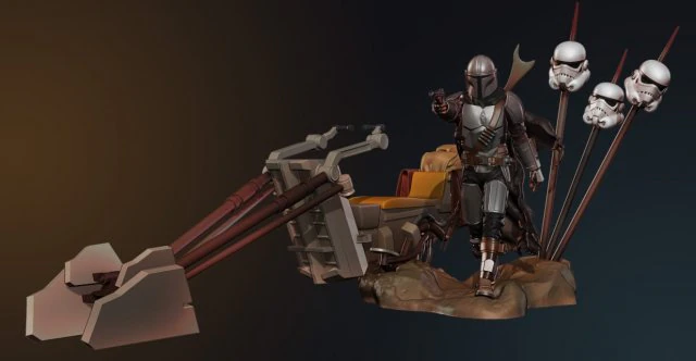 STL Mandalorian - Mando da Saga Mandalorian de Star Wars Modelo de Impressão 3D .c4d .max .obj .3ds .fbx .stl .blend 