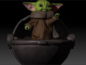 baby yoda stl files star wars fanart 3d print 3D Print Model