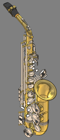 alto saxophone 3D-Modell .c4d .max .obj .3ds .fbx .stl .blend 