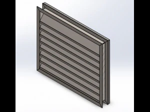 Drzwi z kratką metalową AISI304 z filtrem powietrza 600x500x55mm Model 3D