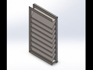 metal grille door aisi304 with air filter 600x500x55mm Modelo 3D