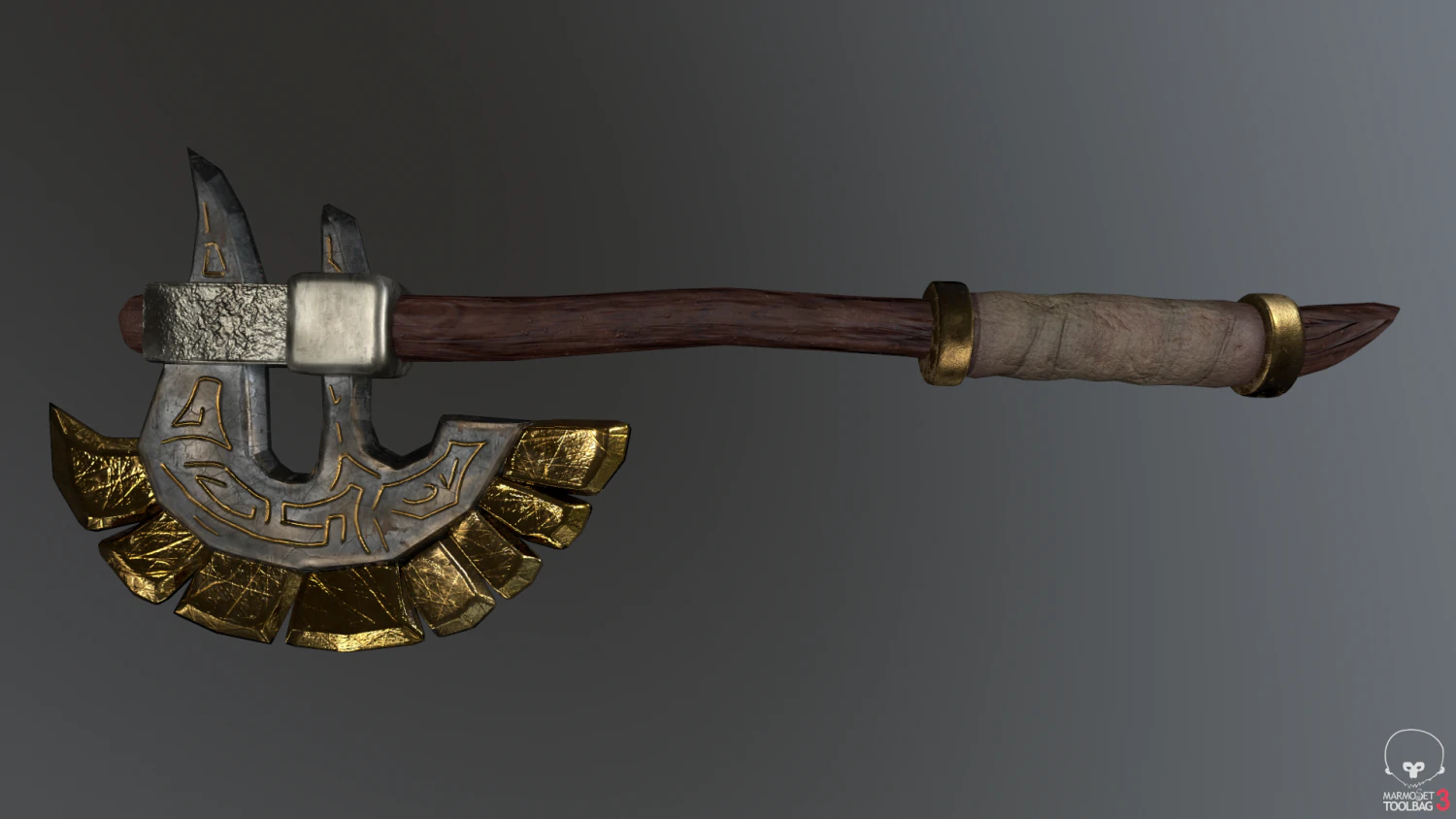 stylised axe prop 3D Model .c4d .max .obj .3ds .fbx .stl .blend 
