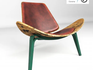 モダンな革張りの椅子 3Dモデル