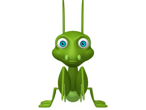 praying mantis cartoon 3D Model
