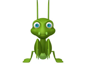 praying mantis cartoon 3D Model