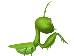 praying mantis cartoon 3D Model