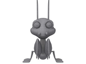 praying mantis cartoon 3D Model