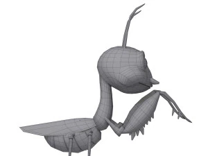 praying mantis cartoon 3D Model
