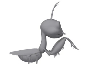 praying mantis cartoon 3D Model