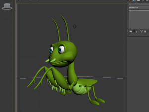 praying mantis cartoon 3D Model
