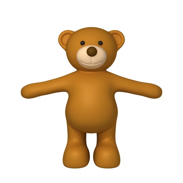 teddy bear cartoon 3D Модель .c4d .max .obj .3ds .fbx .stl .blend 