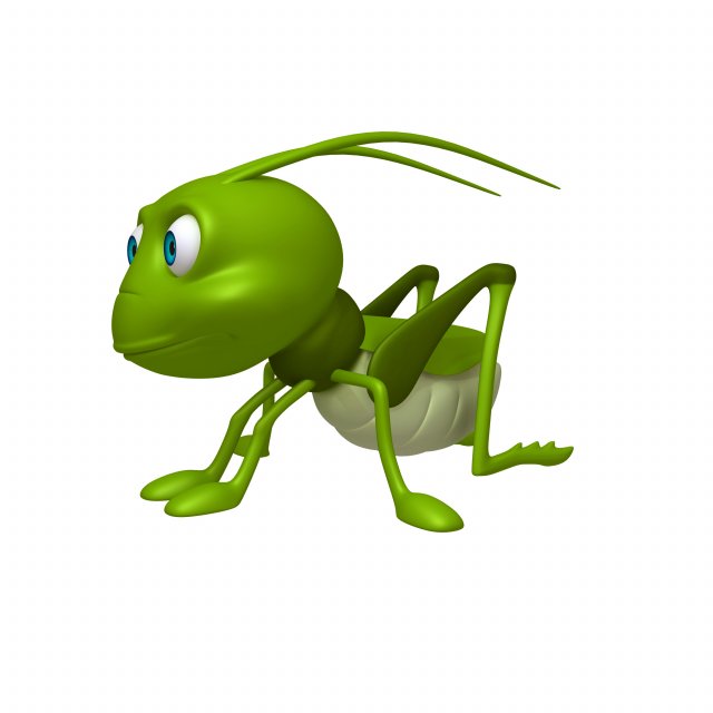 grasshopper cartoon 3D-Modell .c4d .max .obj .3ds .fbx .stl .blend 